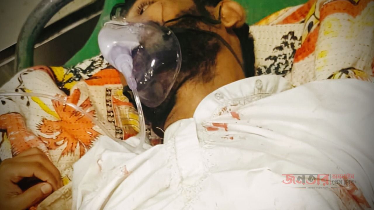 বগুড়ায় গুলি ও ছুরির আঘাতে এক যুবক আহত।