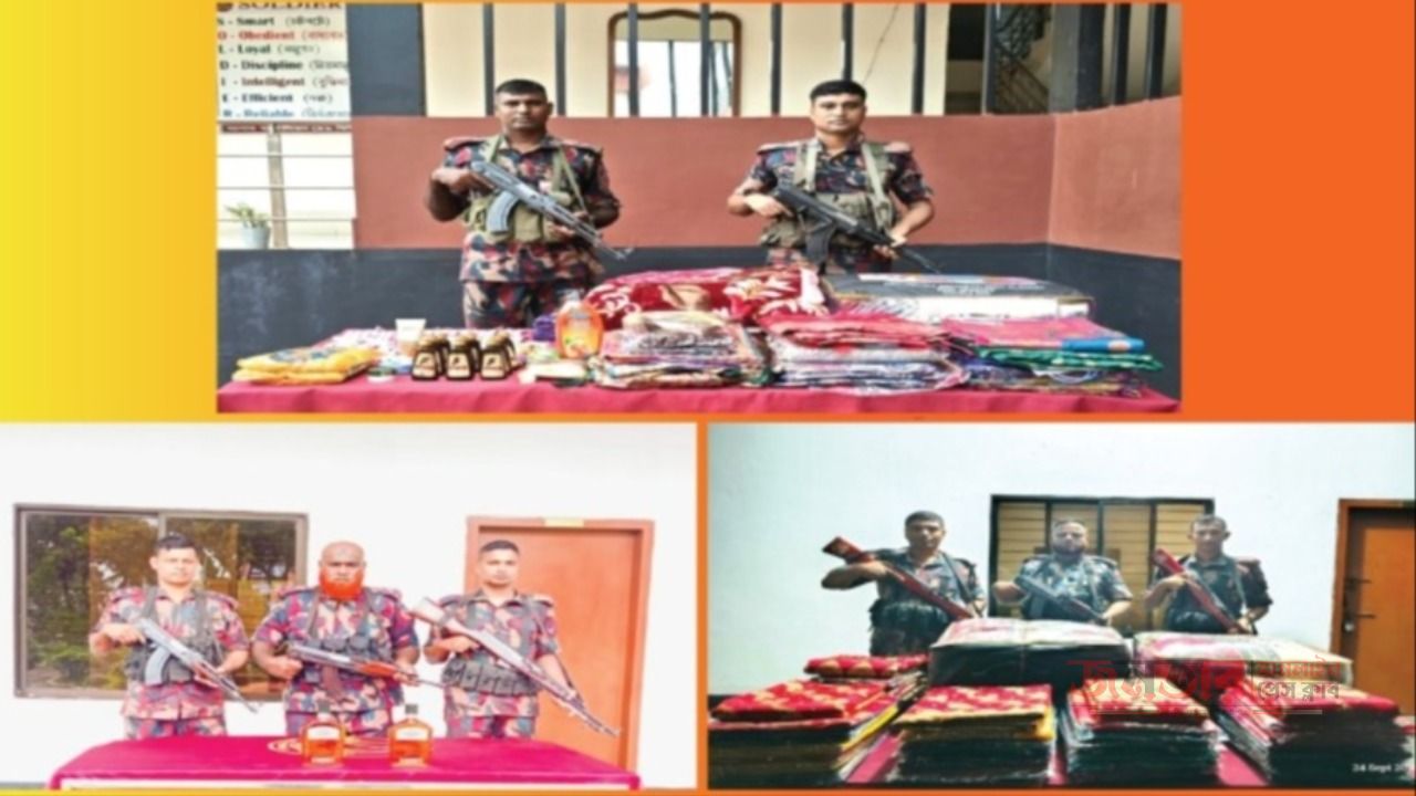 বেনাপোল সীমান্তে বিজিবির অভিযানে মাদক ও চোরাচালান পণ্য জব্দ