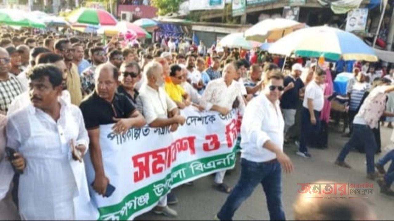 রূপগঞ্জে আওয়ামী লীগের নৈরাজ্যের প্রতিবাদে বিএনপির বিক্ষোভ মিছিল ও সমাবেশ