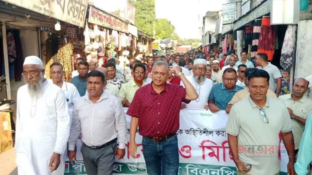 রংপুরের পীরগাছা উপজেলা বিএনপির বিক্ষোভ মিছিল ও সমাবেশ অনুষ্ঠিত